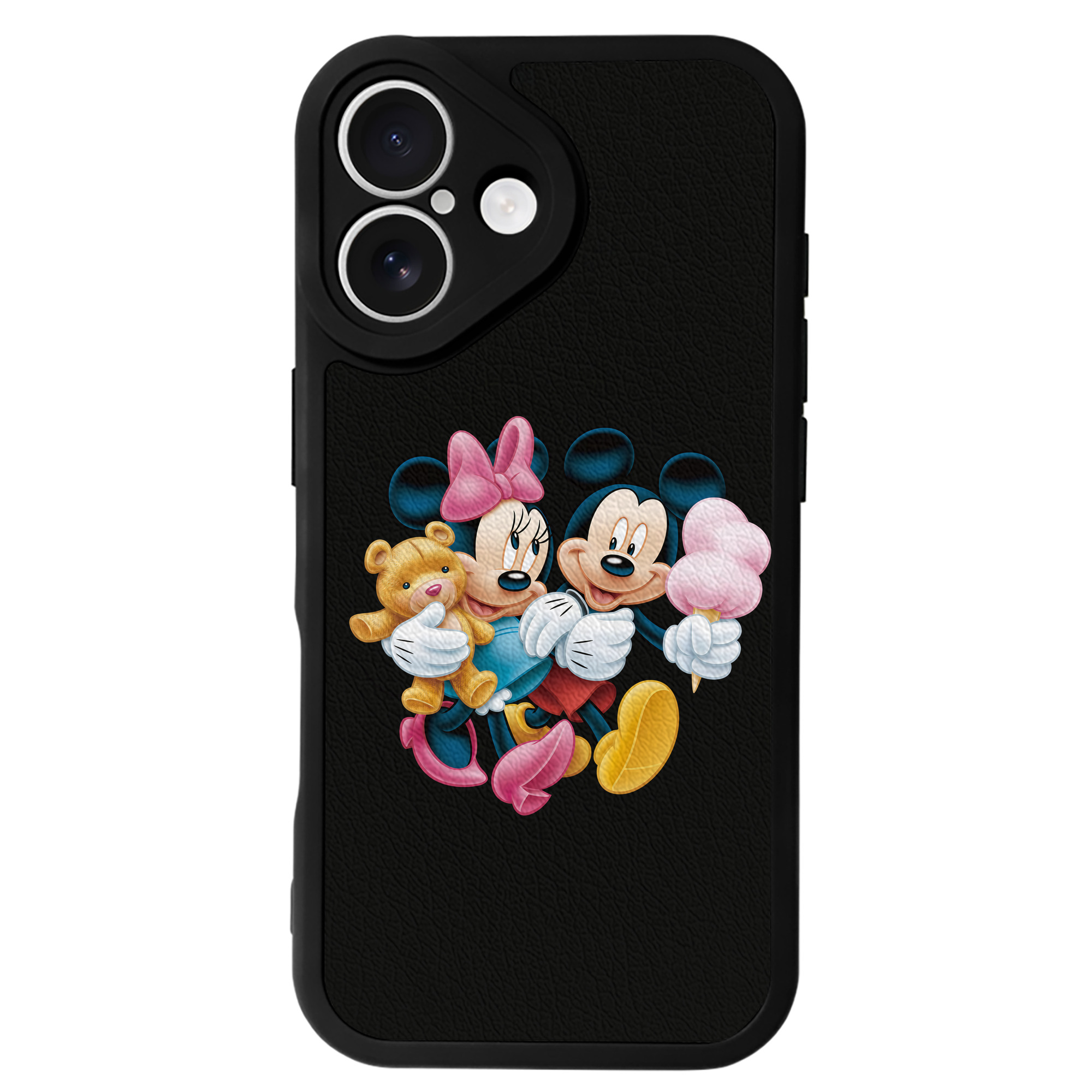（画像用） ミッキーマウス Mickey Mouse 【iPhone 16シリーズ対応】シリコンスマホケース（レザー調） 材質：シリコン